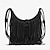cheap Handbag &amp; Totes-Women&#039;s Bohemian Suede Leather Fringe Shoulder Bag with Braided Strap