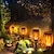 voordelige Pathway Lights &amp; Lanterns-4 stks solar tuin licht ip65 waterdicht flikkerend led landschap licht binnenplaats gazon lamp pad verlichting solar outdoor licht kerst bruiloft decoratie