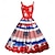 cheap Carnival Costumes-USA Flag Dress Swing Dress Flare Dress Adults&#039; Women&#039;s Cosplay Carnival Independence Day / the Fourth of July Easy Halloween Costumes