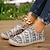 cheap Women&#039;s Flats-Women&#039;s Sneakers Flats Slip-Ons Outdoor Geometric Lace-up Flat Heel Round Toe Casual Walking Canvas Loafer Black White Green