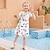 cheap Dresses and Jumpsuits-Mommy And Me Summer Dresses Summer Butterfly Printed Women Girls Dress Mother Daughter Matching Clothes Short Puff Sleeve Long Maxi Dresses Family Look
