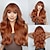 cheap Synthetic Trendy Wigs-Synthetic Wig Uniforms Career Costumes Princess Body Wave Wavy Middle Part Layered Haircut Machine Made Wig 26 inch Light Brown Synthetic Hair Women&#039;s Cosplay Party Fashion Brown