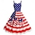 levne Karnevalové kostýmy-Vlajka USA Šaty Houpací šaty Flare šaty Dospělé Dámské cosplay Karneval Den nezávislosti Jednoduché Halloweenské kostýmy