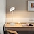billige Bordlamper-bærbar metall LED bordlampe med svingarm skrivebordslampe, 3-farger berøringssensor kontroll oppladbar bordlampe, 3-nivåers lysstyrke nattbordslampe justerbar svanehals bordlampe nattlys