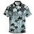 billiga Hawaiiskjorta för män-Kokosnötsträd Palmträd Hawaiisk Ledigt Tillflykt Herr Hawaii skjorta Utomhus Gata Ledigt Sommar Vår Nedvikt Kort ärm Svart, Blå S, M, L Polyester Skjorta