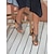abordables Sandalias de mujer-Mujer Sandalias Playa de Boho Pedrería Tacón Cuña Cuero Sintético Banda Elástica Negro Plateado Champaña