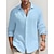 baratos camisa de botão masculina-Homens Camisa Social camisa de botão Camisa casual camisa de verão Camisa Waffle Preto Branco Azul Caqui Manga Longa Tecido Lapela Diário Férias Roupa Moda Casual Confortável