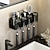 billiga Set med badrumstillbehör-svart guld tandborstställ badrum toalett icke perforerad väggmonterad elektrisk munvattenkopp borstkopp väggmonterad förvaringsställ i aluminium