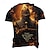 cheap Men&#039;s 3D T-shirts-Knights Templar Religious Casual Men&#039;s 3D Print T shirt Tee Street Casual T shirt Yellow Red Crew Neck Shirt Summer Spring Clothing Apparel S M L XL XXL XXXL