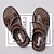 levne Pánské sandály-Pánské Sandály Kožené sandály Chůze Plážový styl Denní Italská celozrnná hovězí kůže Voděodolný Prodyšné Černá Hnědá Léto