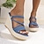 billige Sandaler til kvinder-kvinders kilesandaler platformsandaler afslappede tykke såler ankelrem slip-on komfortsko