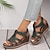 cheap Women&#039;s Sandals-Women&#039;s Sandals Wedge Sandals Daily Hidden Heel Open Toe Casual Faux Leather Magic Tape Green Khaki