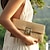 cheap Clutches &amp; Evening Bags-Women&#039;s Elegant Gold Straw Clutch with Designer-Style Closure - Perfect for Evening Events