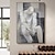 זול ציורי שמן-דמות אנושית מופשטת מצוירת ביד שחור ולבן אדם במרקם אקריליק שמן ציור קיר עיצוב סלון משרד אמנות קיר