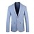 abordables Blazers para hombre-Todo Chaqueta de lino chaqueta Fiesta de Boda La despedida de soltero de Dulce Todas las Temporadas Lino Color sólido/liso Básico Casual Recto 2 botones Chaqueta de sport Negro Azul Piscina Color