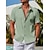 cheap Men&#039;s Button Up Shirts-Men&#039;s Shirt Button Up Shirt Casual Shirt Summer Shirt Black Green khaki Short Sleeve Plain Collar Daily Vacation Clothing Apparel Fashion Casual Comfortable