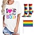 preiswerte Pride Shirts-Retro-T-Shirt, Pride-Shirts mit 1 Paar Socken, Regenbogenflaggen-Set „I love the 80&#039;s“, Queer- und Lesben-T-Shirt für Paare, Unisex, Erwachsene, Pride-Parade, Pride-Monatsparty, Karneval