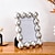 tanie Rzeźby-minimalistyczna dekoracyjna ramka w kształcie perły - materiał żywiczny ramka dekoracyjna na biurko z losową ramką podwójnego zastosowania w pionie i poziomie