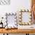 billige Skulpturer-minimalistisk perleformet dekorativ ramme - harpiksmateriale skrivebordsindretning til hjemmet med tilfældigt portræt og landskabsramme med dobbelt anvendelse