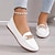 preiswerte Damenhausschuhe und -halbschuhe-Damen Halbschuhe Klassische Loafer Outdoor B¨¹ro Täglich Sommer Schnalle Flacher Absatz Runde Zehe Vintage Basic Wanderschuhe PU Halbschuhe Kamel Schwarz Weiß