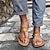 cheap Men&#039;s Sandals-Men&#039;s Synthetic Leather Sandals Black Khaki Coffee Summer Sandals Slippers Flat Sandals Roman Shoes Beach Outdoor Vacation Breathable Comfortable Sandals