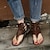 levne Dámské sandály-dámské sandály ploché sandály gladiátorské sandály římské sandály venkovní denní plážové šněrování plochý podpatek otevřená špička umělá kůže gumička černá žlutá hnědá