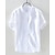 tanie Koszule bawełniane i lniane-Męskie Koszula Koszula z lnu bawełnianego Biała bawełniana koszula Codzienna koszula Biały Granatowy Jasnoniebieski Krótki rękaw Równina Stójka Lato Ulica Hawajskie Odzież Przycisk w dół