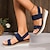 billige Sandaler til kvinder-kvinders wedge platform sandaler ankel spænde strop ferie sko i ferie sommer strand blå sort