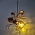 Недорогие Скульптурное и ландшафтное освещение-Светодиодные светящиеся имитационные железные украшения с насекомыми, креативные расписные подвески ручной работы с длинными крыльями, муравьи и бабочки, подвески для украшения дома, двора и сада, 1
