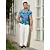billige herrelejrskjorter-Herre Skjorte Hawaii skjorte Lejrskjorte Grafisk skjorte Aloha skjorte Landskab Aftæpning Sort Navyblå Marineblå Blå Himmelblå 3D-udskrivning udendørs Gade Kortærmet Trykt mønster Knap ned Tøj Mode