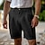 cheap Linen Shorts-Men&#039;s Shorts Linen Shorts Summer Shorts Zipper Button Pocket Plain Comfort Breathable Knee Length Work Daily Fashion Streetwear Black White Inelastic