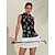 economico Collezione di stilisti-Per donna POLO Nero Bianco Senza maniche Superiore Cartoni animati Abbigliamento da golf da donna Abbigliamento Abiti Abbigliamento