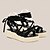 billige Sandaler til kvinner-Dame Sandaler Bohem espadrille Romerske sko Kile Ferie Fuskelær Elastisk bånd Mandel Svart