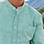 billiga herrskjorta med knäppning-Herr Skjorta Knapp upp skjorta Casual skjorta Oxford skjorta Vit Blå Grön Långärmad Slät Bandkrage Dagligen Semester Splitsa Kläder Mode Ledigt