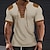 cheap Men&#039;s Casual T-shirts-Men&#039;s T shirt Tee Tee Short Sleeve Shirt Tee Top Color Block V Neck Street Vacation Short Sleeve Lace up Patchwork Clothing Apparel Fashion Designer Basic
