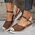 billiga Damsandaler-kvinnors colorblock kil sandaler rund tå fotledsrem spänne slingback platåskor sommar avslappnade bekväma skor