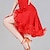 Χαμηλού Κόστους Latin Ρούχα Χορού-Λάτιν Χοροί Επίσημος Χορός Φούστες Καθαρό Χρώμα Βολάν Κόψιμο Γυναικεία Επίδοση Εκπαίδευση Ψηλό Πολυεστέρας