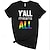 cheap Everyday Cosplay Anime Hoodies &amp; T-Shirts-LGBT LGBTQ T-shirt Pride Shirts Rainbow Y&#039;all Means All Lesbian Gay For Unisex Adults&#039; Halloween Carnival Masquerade Hot Stamping Pride Parade Pride Month