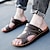 cheap Men&#039;s Sandals-Men&#039;s Leather Sandals Summer Sandals Fashion Sandals Beach Vacation Breathable Slippers Shoes Black Brown