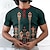お買い得  メンズヘンリーTシャツ-グラフィック トライバル 旅行度假风 ファッション 日常 男性用 3Dプリント Tシャツ 祝日 バケーション Tシャツ ダークグリーン ヘンリー シャツ 夏 春 衣類 S M L XL XXL 3XL