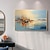 abordables Peintures Abstraites-peinture à l'huile de paysage côtier abstrait sur toile grand art mural original bleu voilier art peinture océan art peinture personnalisée pour salon chambre décoration murale