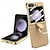halpa Samsung-kotelot-puhelin Etui Käyttötarkoitus Samsung Galaxy Z Flip 6 Z Flip 5 Z Flip 4 Z Flip 3 Takakuori ja näytönsuoja Sormuksen pidike Iskunkestävä Retro TPU Metalli PU-nahka