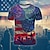 levne Pánská 3D trička-Den nezávislosti vlajka americká vlajka USA denní návrhář 50. léta pánské tričko s 3D tiskem tričko denní dovolená americké tričko modré tričko s krátkým rukávem košile s výstřihem léto jaro oblečení