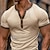 זול חולצות טריקו קז&#039;ואל לגברים-Men&#039;s T shirt Tee Henley Shirt Tee Top Solid Color Henley Outdoor Casual Short Sleeve Button Clothing Apparel Cotton Blend Fashion Designer Comfortable