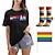 cheap Women&#039;s-LGBT LGBTQ T-shirt Pride Shirts with 1 Pair Socks Rainbow Flag Set Human Queer Lesbian T-shirt For Couple&#039;s Unisex Adults&#039; Pride Parade Pride Month Party Carnival