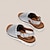 billige Sandaler til kvinder-Dame Sandaler Boheme Ferierejse Strand Flade hæle Boheme Mode Syntetisk læder Spænde Sort Hvid Sølv