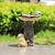 economico Decorazione terrazza-Coppia di gatti artigianali in resina, vasca per uccelli, decorazione del giardino, ornamento del cortile, mangiatoia per uccelli