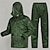 cheap Waterproof Jackets-Unisex Hiking Raincoat Spring Autumn / Fall Outdoor Solid Color Waterproof Breathable Wind-Resistant Rain Suit Rain Gear Hooded Coats Jacket and Pants Army Green