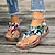 billige Sandaler til kvinner-flate sandaler for kvinner fargerikt trykk thong sandaler sommer klips tåspenne stropp blomster avslappet myk såle utendørs strandsandaler