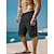cheap Linen Shorts-Men&#039;s Shorts Linen Shorts Summer Shorts Beach Shorts Drawstring Elastic Waist Plain Breathable Knee Length Yoga Beach Hawaiian Casual Black White